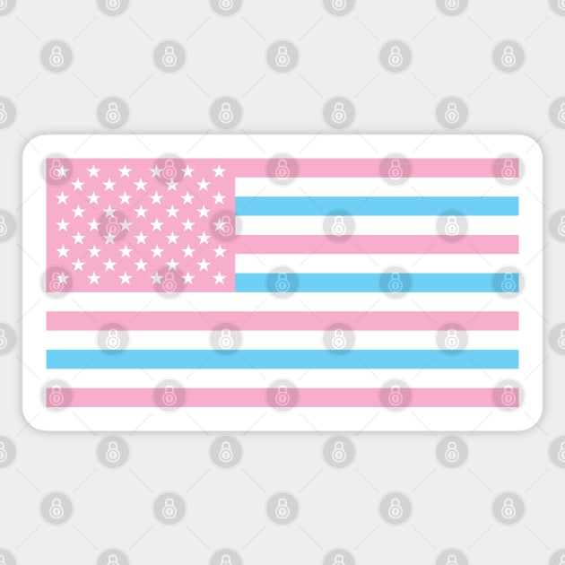 TRANSGENDER USA FLAG - PALE BLUE, WHITE AND PINK TRANSGENDER FLAG, INVERTED COLOURS Sticker by CliffordHayes